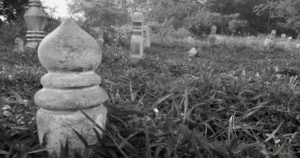旧古毛- 马路中的墓地